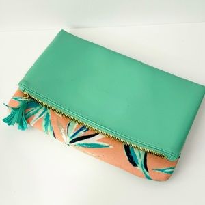Rachel Pally Reversible Zipper Tropical Clutch